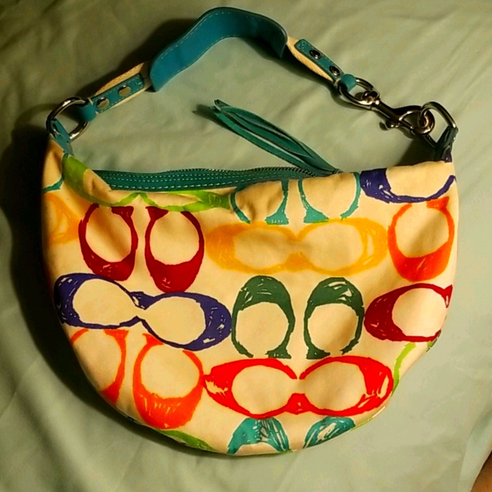 💜💛 colorful COACH bag with real mlm leather